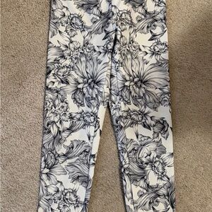 Balance Collection Black and White Floral Kids Leggings